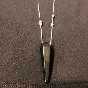 Alex and Ani Black obsidian pendulum necklace